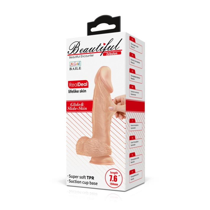 Dildo Realistic Beautiful Zebulon, Natural, 19 Cm 9