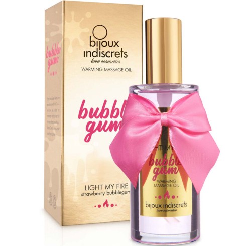 ou, Ulei De Masaj Cu Efect De Caldura Bijoux Indiscrets Aroma Bubble Gum 100 Ml, pasiune.ro