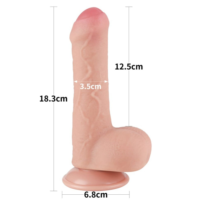 Dildo Realistic Sliding Skin Dual Layer, Natural, 17.5 Cm 5