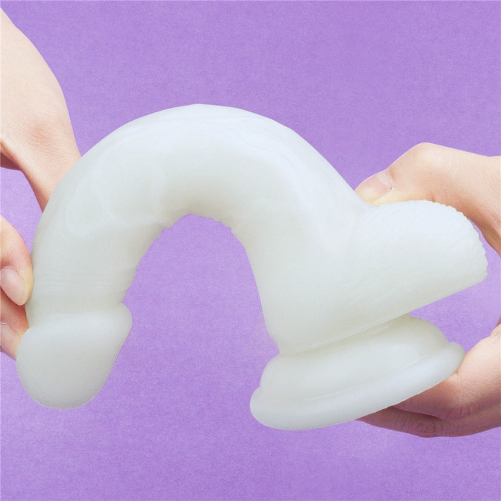 Dildo Fantezie Fosforescent Lumino Play, Alb, 17.5 Cm 3