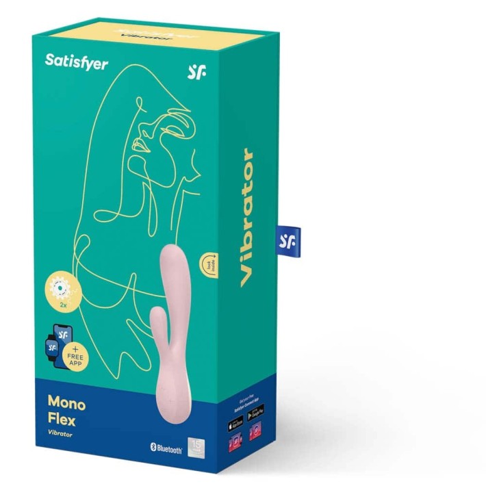 Vibrator Rabbit Mono Flex, Roz, 20 Cm 3