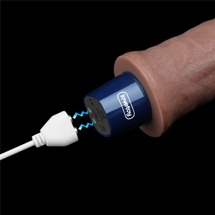 Vibrator Reincarcabil Real Softee, Brun Deschis, 24 Cm 4