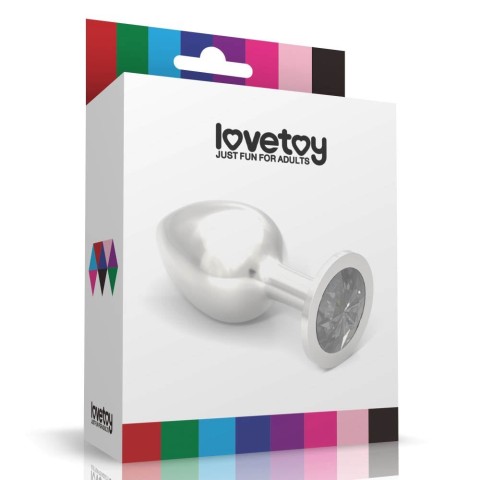 rosu, Dop Anal Cu Bijuterie Rosebud Classic Metal Plug L, Argintiu + Rosu, 10 Cm, pasiune.ro