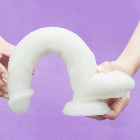 silicone, Dildo Fosforescent Lumino Play, Alb, 26 Cm, pasiune.ro