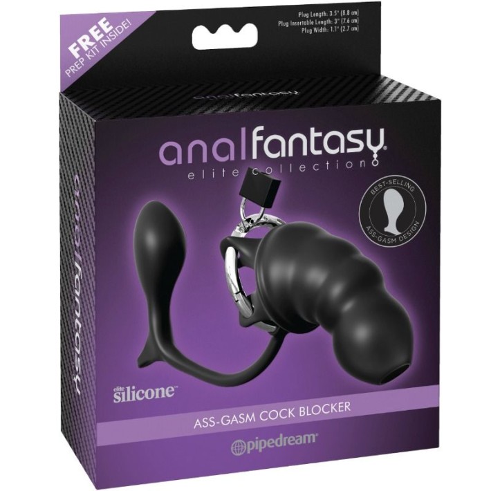 Cusca Pentru Penis/ Dispozitiv De Castitate Cu Dop Anal Ass-gasm Cock Blocker, Negru 3