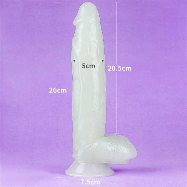 Dildo Clasic Fosforescent Lumino Play, Alb, 25 Cm 8
