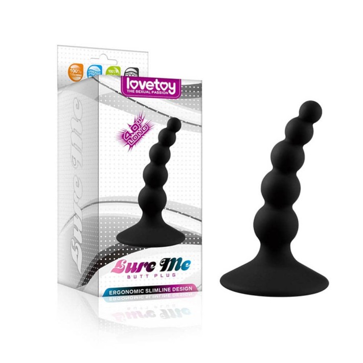 Dop Anal Lure Me  Beaded, Negru, 10 Cm 2