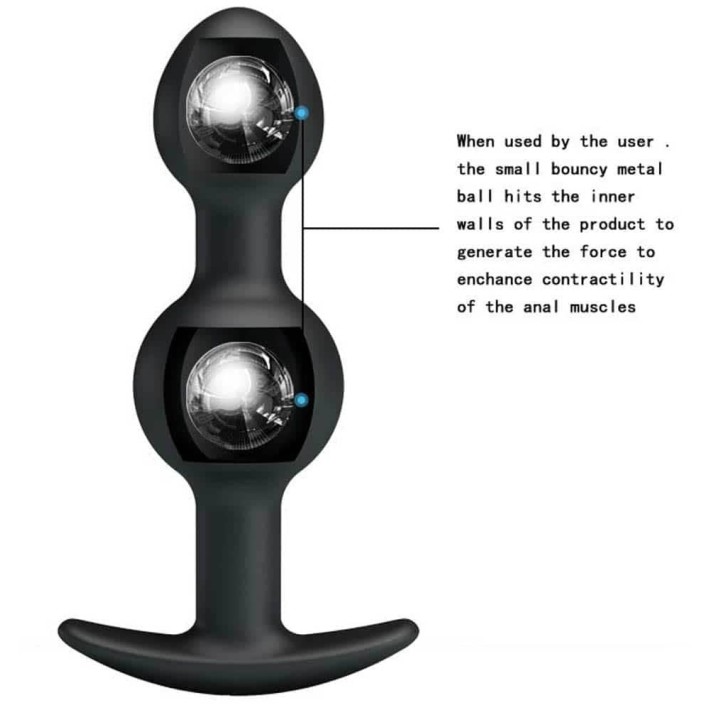 Dop Anal Heavy Balls Silicone Butt Plug 2, Negru, 10 Cm 6