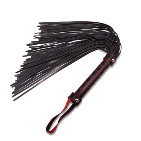 Fetish SM, Bici Bondage Fetish Beginners Flogger, Negru+rosu, 45 Cm, pasiune.ro