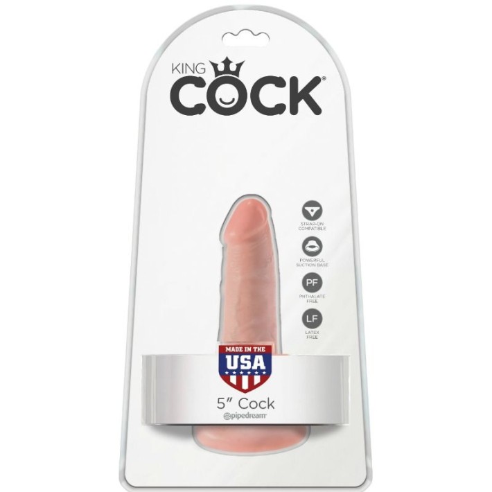 Dildo Realistic Cu Ventuza King Cock, Natural, 14 Cm 4