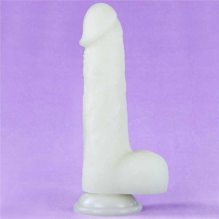 Dildo Fantezie Fosforescent Lumino Play, Alb, 20 Cm 5