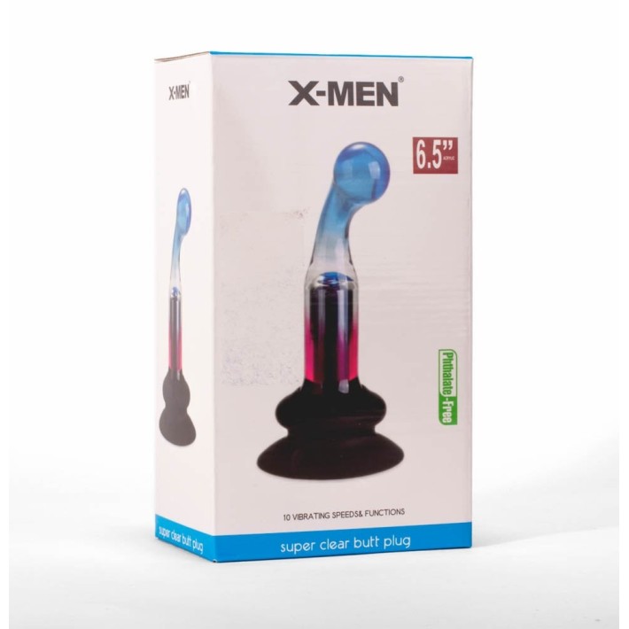 Dop Anal Cu Vibratii, Albastru + Rosu, 14 Cm 6