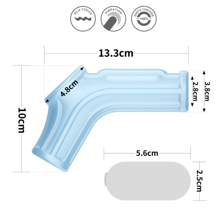 Inel / Manson Penis Cu Vibratii Ridge Knights With Scrotum Sleeve, Albastru 8