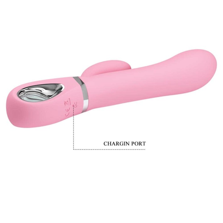 Vibrator Rabbit Cu Rotatii Ternence, Roz Pudrat, 19 Cm 8