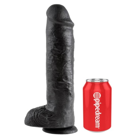 pvc, Dildo Clasic Cu Ventuza King Cock, Negru, 28 Cm, pasiune.ro