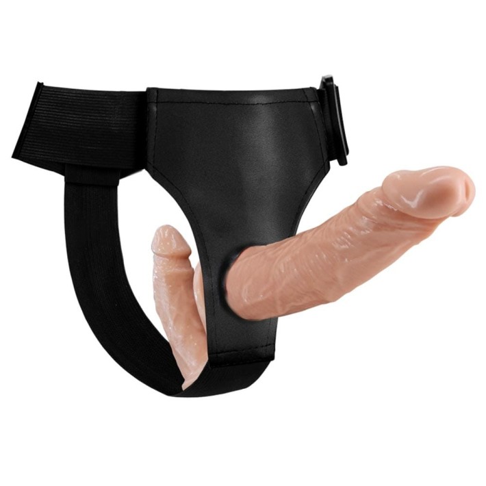 Strap On Dublu Ultra Passionate Harness, Natural, 18 Cm 9