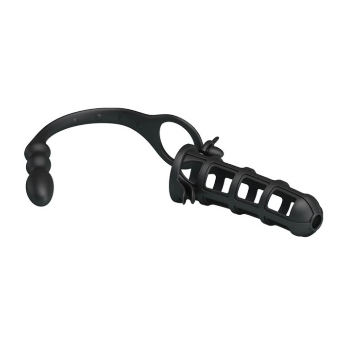 Extensie/manson Pentru Penis Cu Dop Anal Hercules I, Negru 4