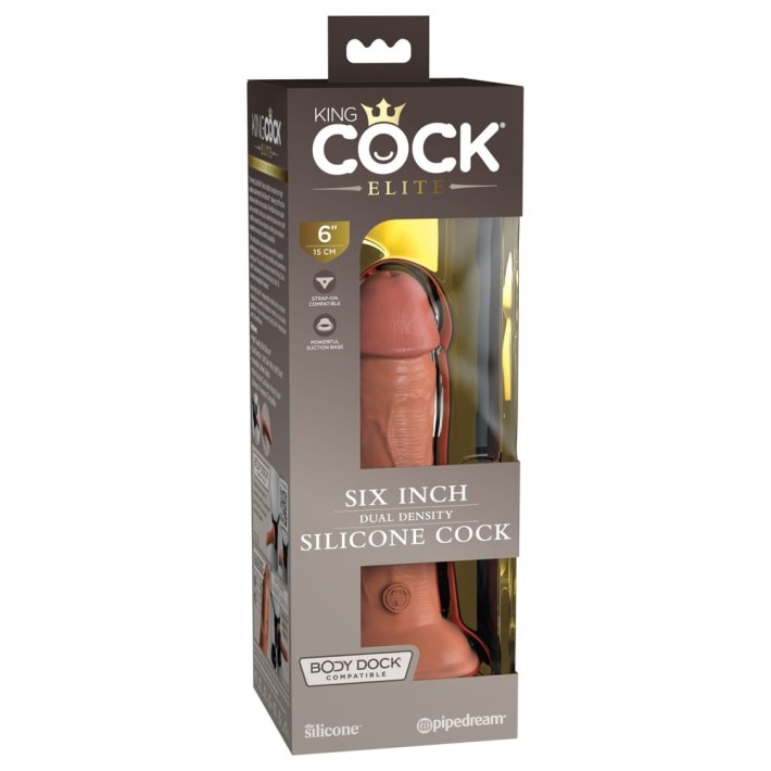 Dildo Clasic Cu Ventuza Dual Density Silicone Cock, Bronz, 15 Cm 6