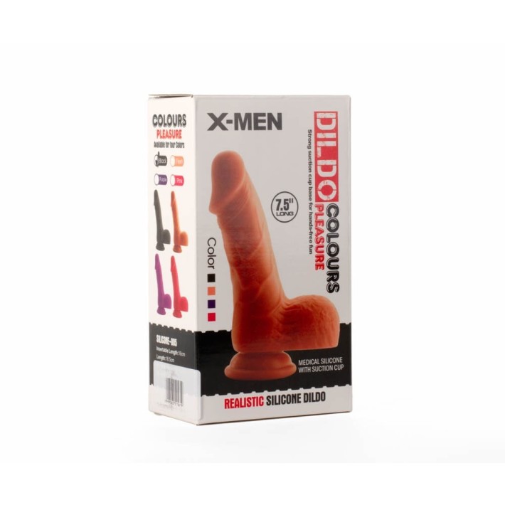 Dildo Realistic Colours Pleasure, Negru, 19 Cm 5