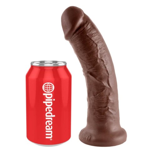 pvc, Dildo Clasic Cu Ventuza King Cock, Brun, 20 Cm, pasiune.ro