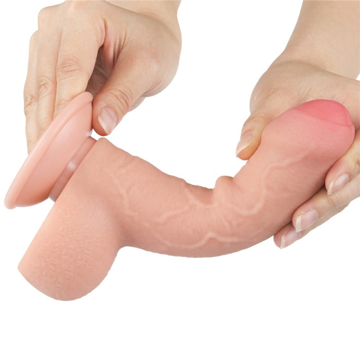 Dildo Realistic Sliding Skin Dual Layer, Natural, 17.5 Cm 4