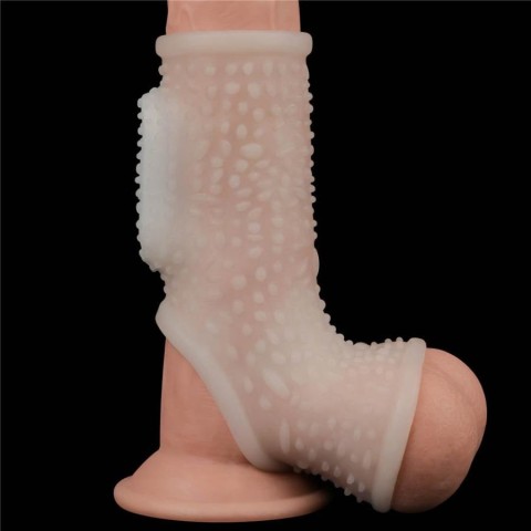 Inele penis, Inel / Manson Penis Cu Vibratii Drip Knights Ring With Scrotum Sleeve, Alb, pasiune.ro