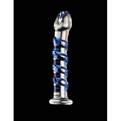 blue, Dildo Clasic Din Sticla Icicles No. 05, pasiune.ro
