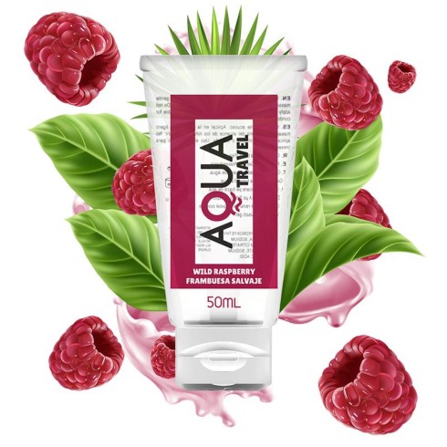 lubrifianți, Lubrifiant Pe Baza De Apa Aqua Travel Cu Aroma De Zmeura 50 Ml, pasiune.ro