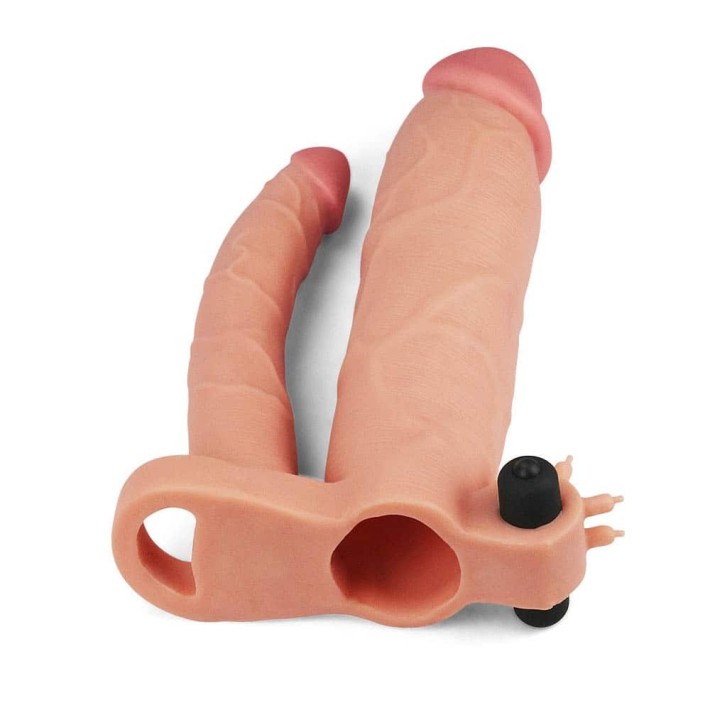 Extensie/manson Penis Dublu Cu Vibratii, Natural, +7.5 Cm 5