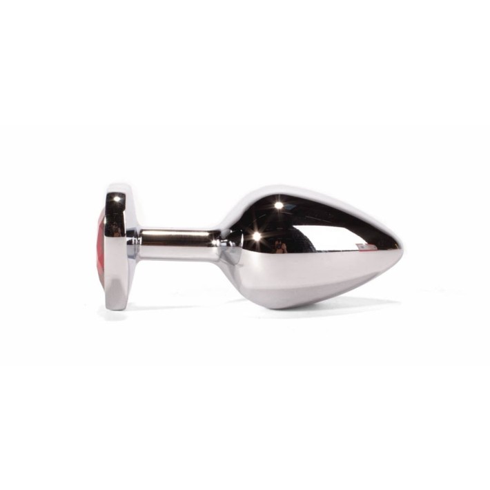 Dop Anal Cu Bijuterie Secret Shade Metal S, Argintiu + Rosu, 7 Cm 4
