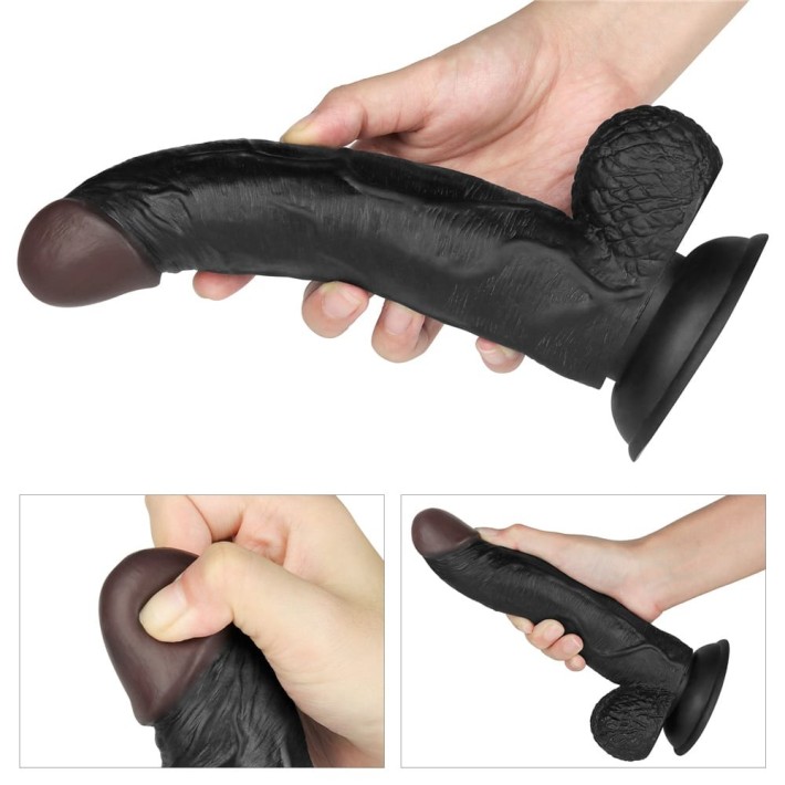 Set Ham Strap-on Si Dildo Easy Strapon, Negru, 21.5 Cm 14