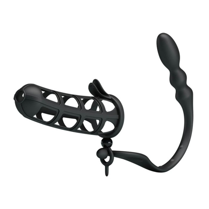 Extensie/manson Pentru Penis Cu Dop Anal Hercules I, Negru 6