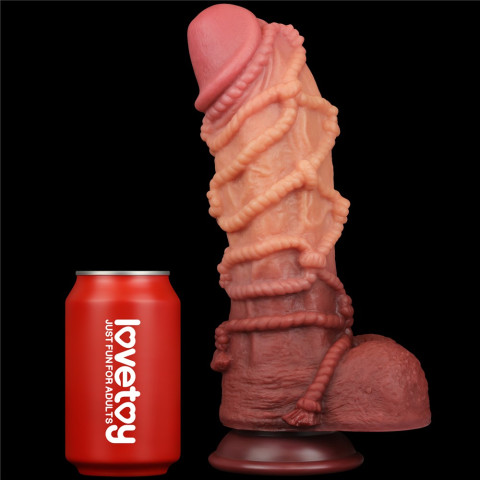 silicone, Dildo Realistic Extra Texturat Din Silicon Platinum Dublu-stratificat, Natural, 26.5 Cm, pasiune.ro
