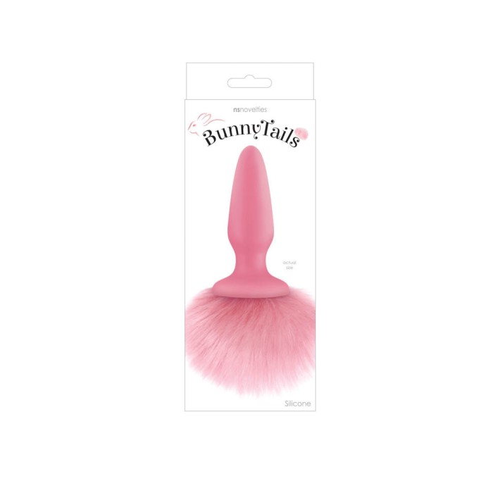 Dop Anal  Cu Codita Pufoasa Bunny Tail, Roz, 7.5 Cm 2