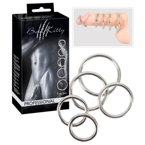 set, Set 5 Inele Metalice Pentru Penis, pasiune.ro