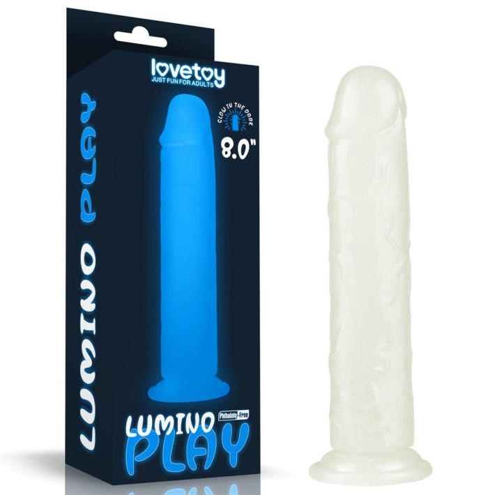  Dildo Clasic Fosforescent Lumino Play, Alb, 20 Cm 3