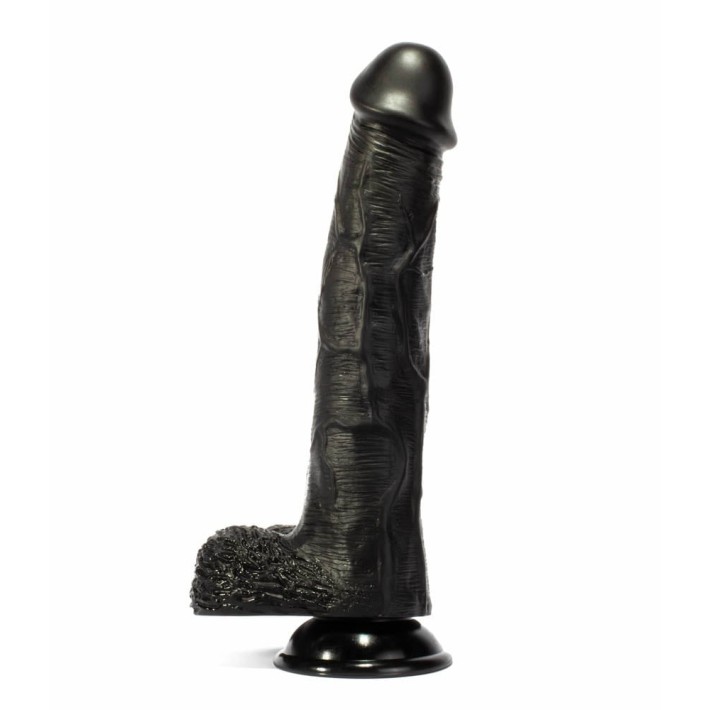 Dildo Realistic Cu Ventuza Geoff, Negru, 30 Cm 4