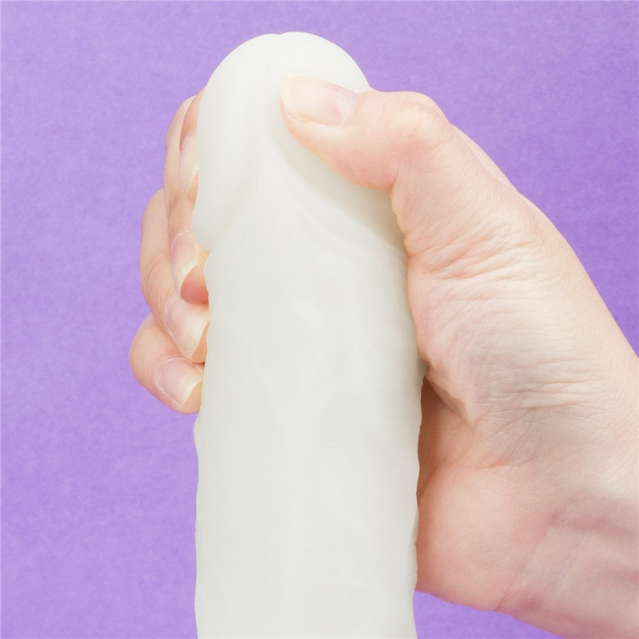 Dildo Fantezie Fosforescent Lumino Play, Alb, 19 Cm 3