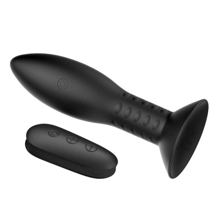 Dop Anal Cu Vibratii Si Bile Rotative Mr. Play, Negru, 13 Cm 3