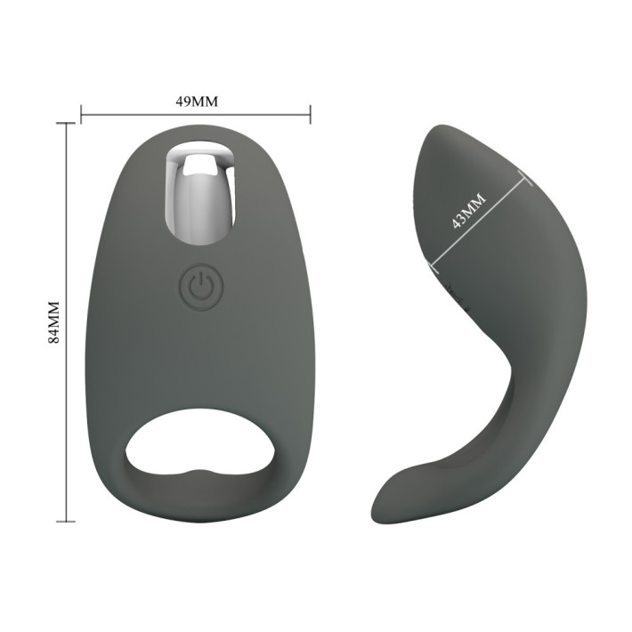 Inel Penis Cu Vibratii Master Ring Ii, Cenusiu 8