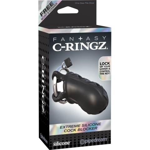 silicone, Cusca Pentru Penis/ Dispozitiv De Castitate Extreme Silicone Cock Blocker, Negru, pasiune.ro