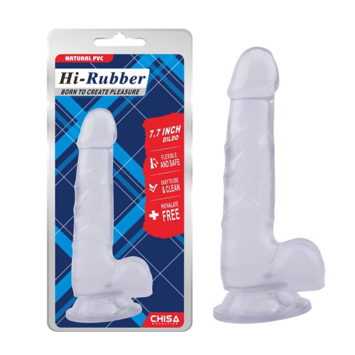 Dildo Clasic Cu Ventuza, Transparent, 19.5 Cm 2