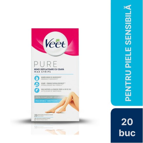 benzi, Benzi De Ceara Depilatoare Veet Pentru Picioare, 20 Benzi, pasiune.ro