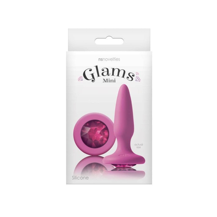 Dop Anal  Cu Bijuterie Glams Mini Pink Gem, 8.5 Cm 2