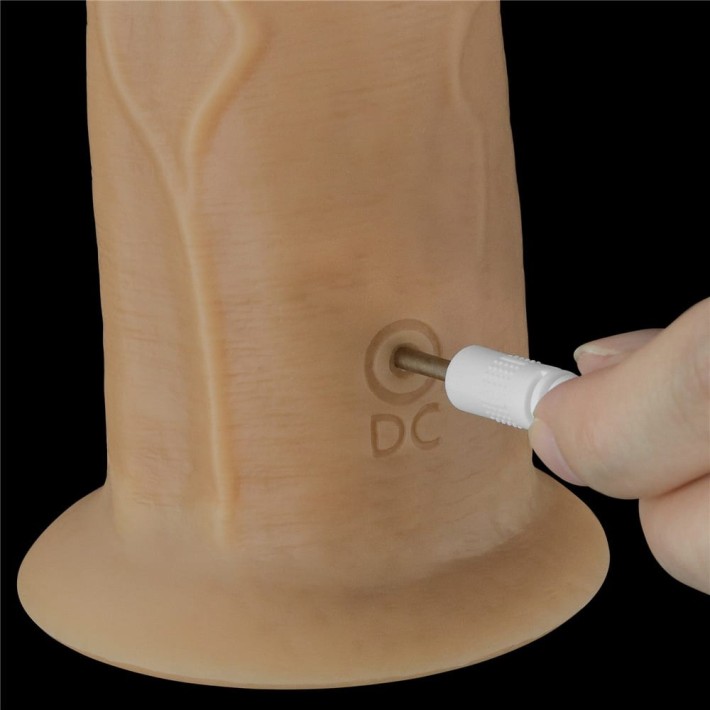 Vibrator Realistic Din Silicon Dublu-stratificat Nature Cock Rotator, Bronz, 20 Cm 3