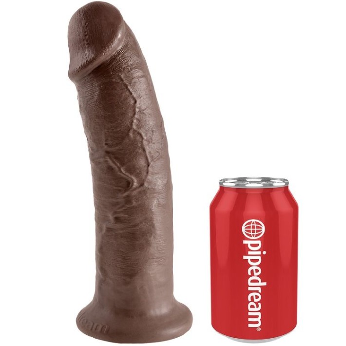 Dildo Clasic Cu Ventuza King Cock, Brun, 25 Cm 4