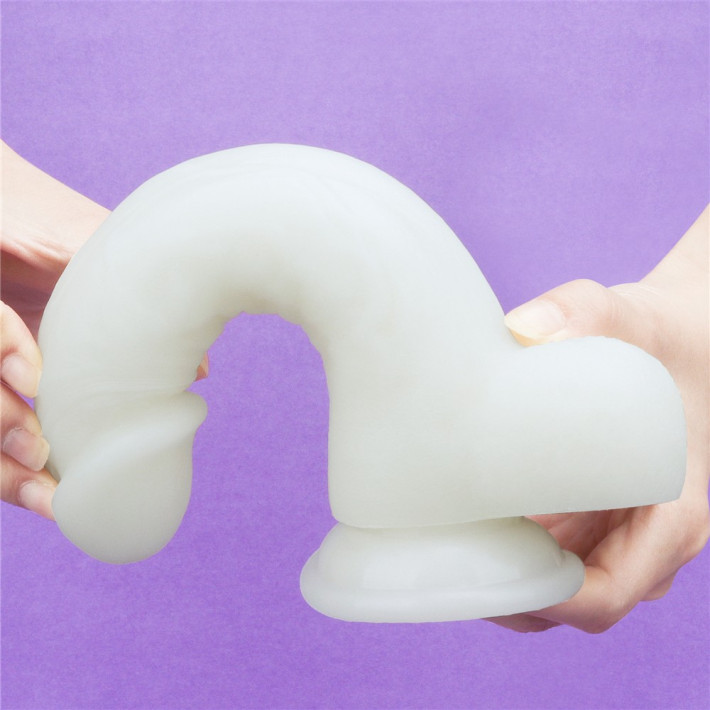 Dildo Fantezie Fosforescent Lumino Play, Alb, 20 Cm 2