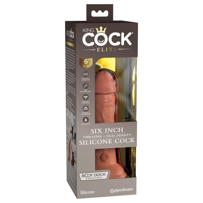 Vibrator Realistic Dual Density Silicone Cock, Bronz, 15 Cm 7