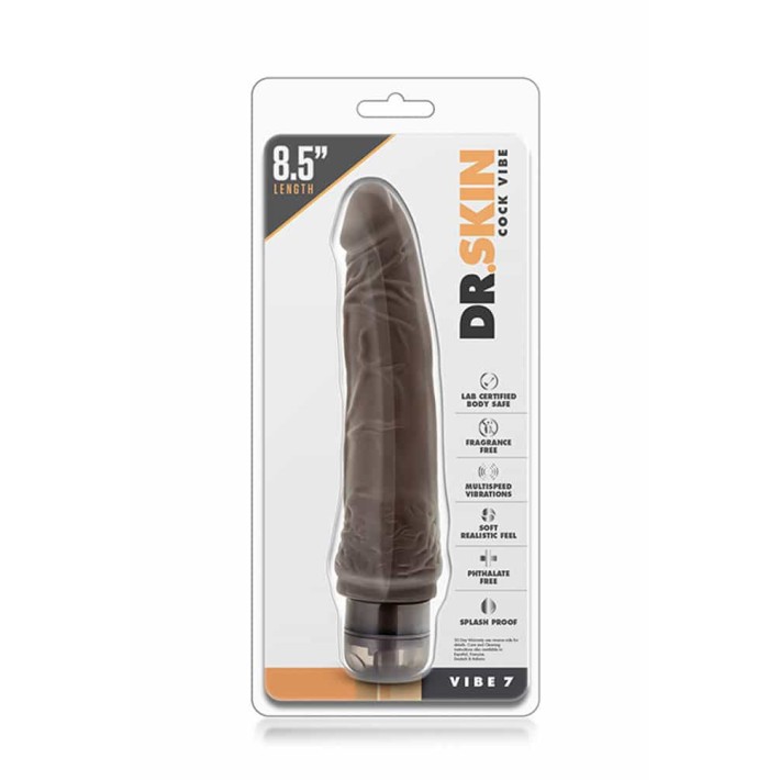 Vibrator Realistic Dr. Skin Cock Vibe 7, Brun, 21.5 Cm 2