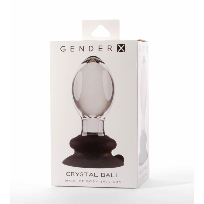 Dop Anal Gender X Crystal Ball, Transparent + Negru, 10 Cm 3